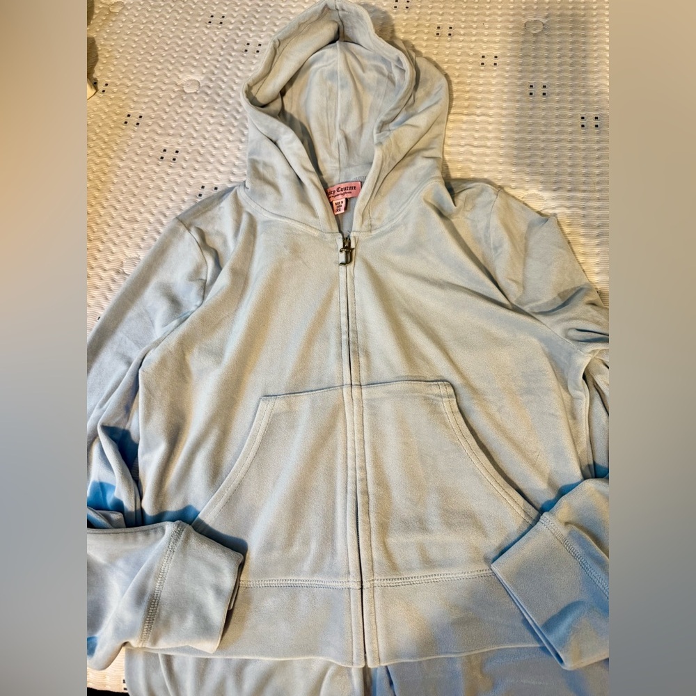 CLOSET CLEANOUT SALE Juicy couture frosted blue velour tracksuit size XL bling - Picture 4 of 6